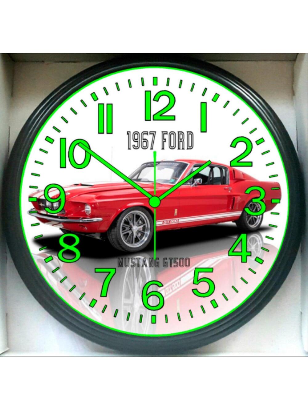 1967 Ford Mustang Boss 351 Garage Shop Glow In The Dark Wall Clock New!